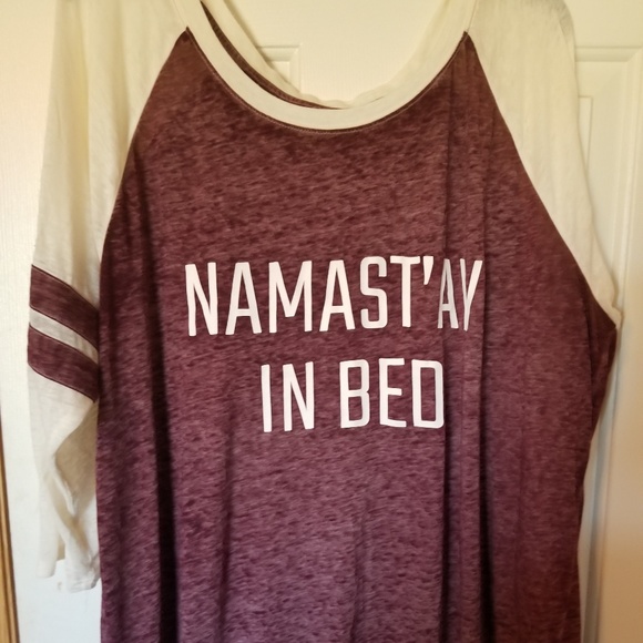 Maurices Tops - Maurices Namastay in Bed long sleeve t-shirt 3X